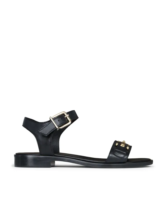 Finsbury Lea zwarte leren sandalen met bandje