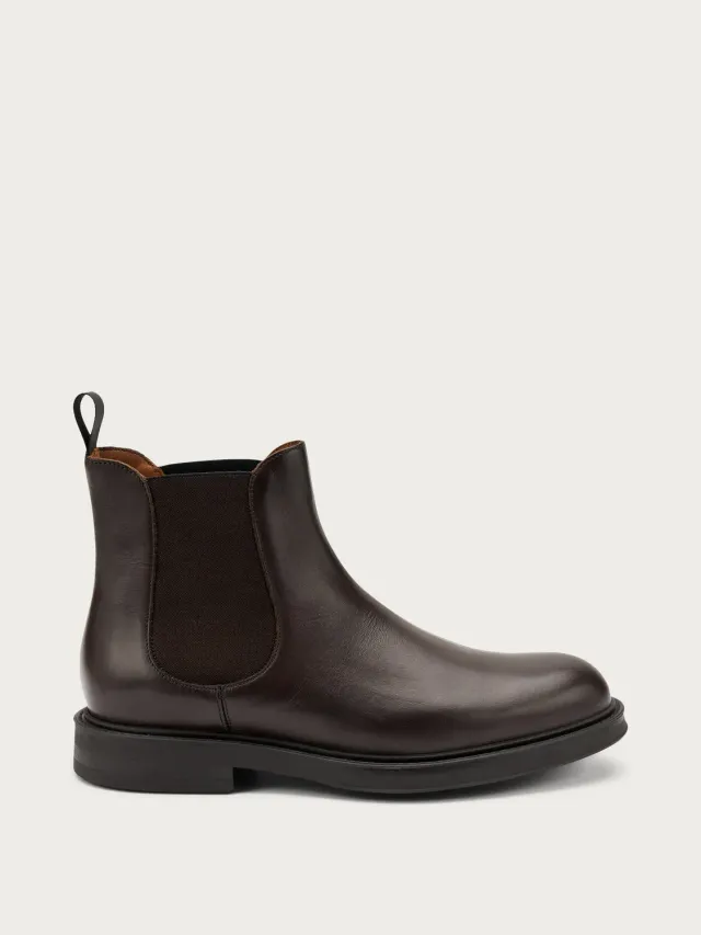 Frau Verona donkerbruine leren chelsea boots heren