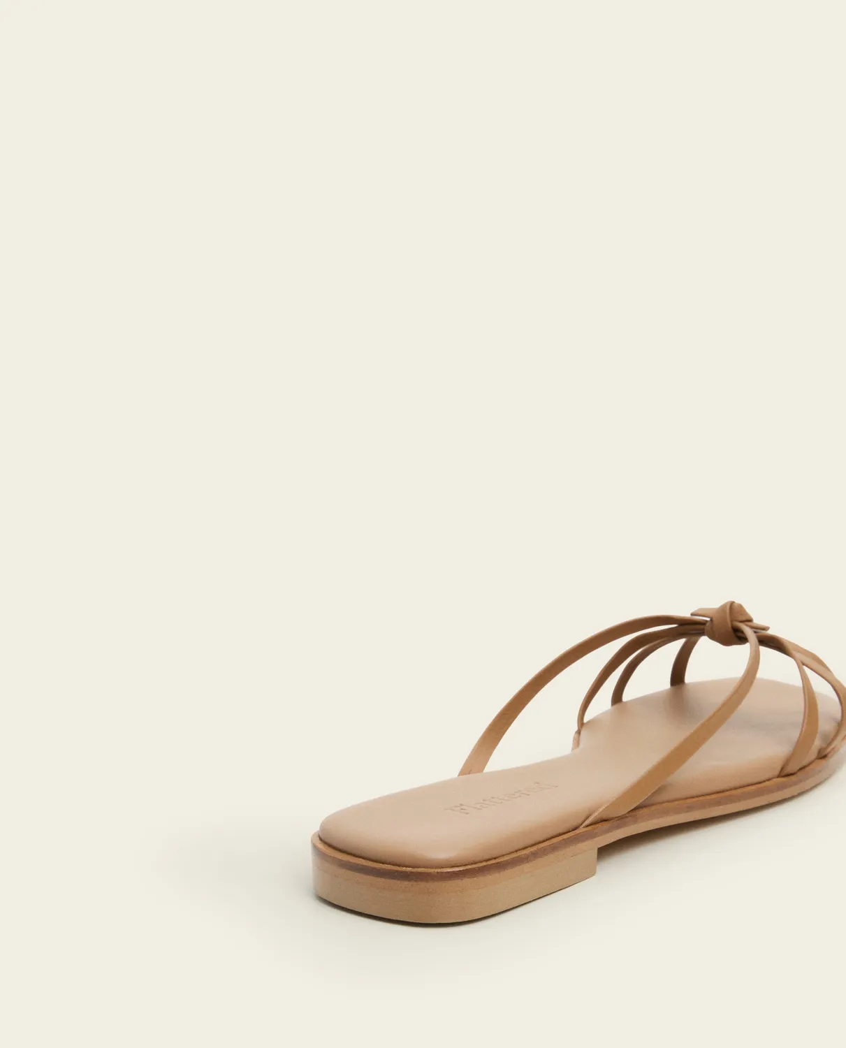 Flattered Mimosa platte sandaal cognac leer