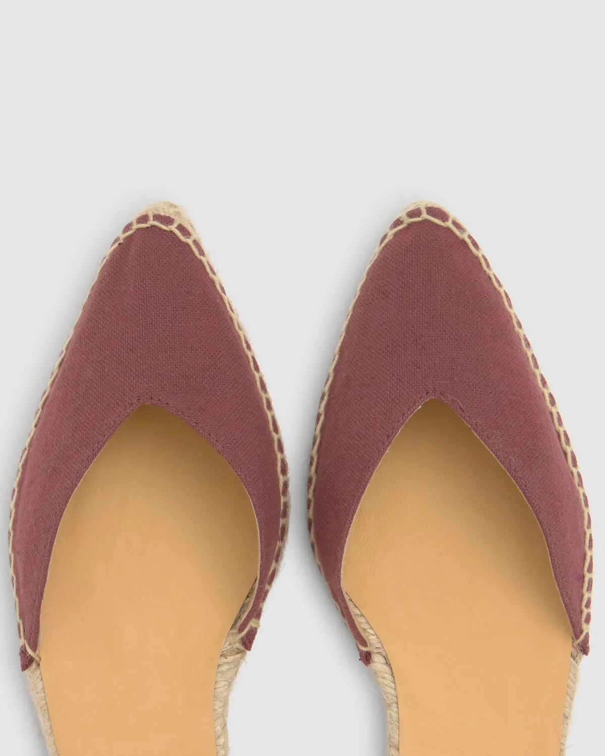 Castaner Brava BRAVA/300 platte espadrilles wijnrood linnen