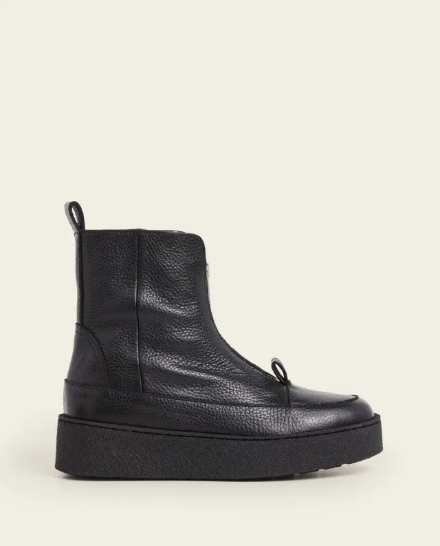 Flattered Amelia Black platte laarzen wol