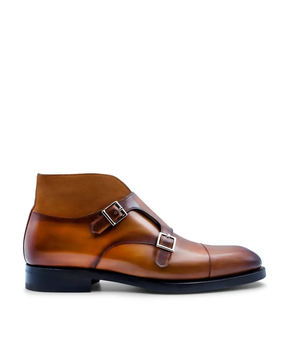 Finsbury Leonardo gespschoenen bruin double monk