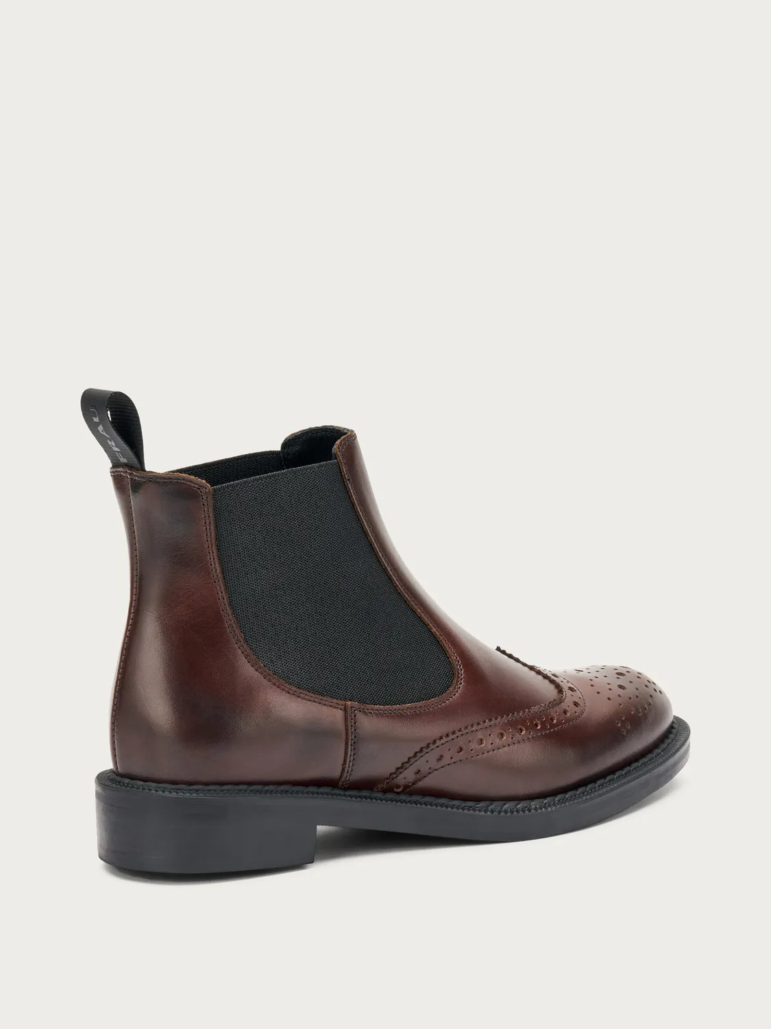 Frau Verona chelseaboots bruin leer wing-tip dames