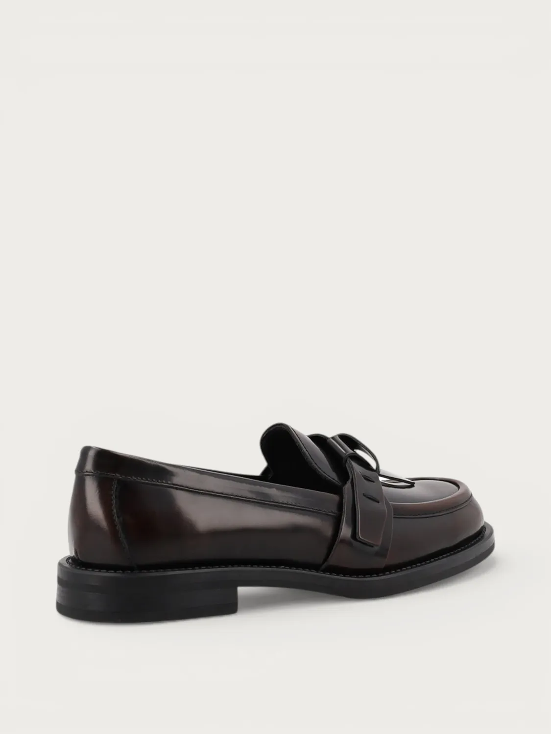 Frau Verona bruine leren loafers strik dames