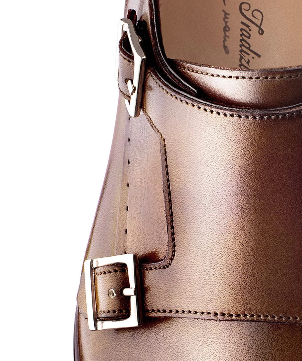 Finsbury Feliciano double monk herenschoen bruin patina