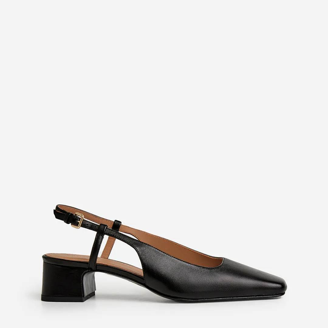 Flattered Elin Leather Black pumps zwart leer