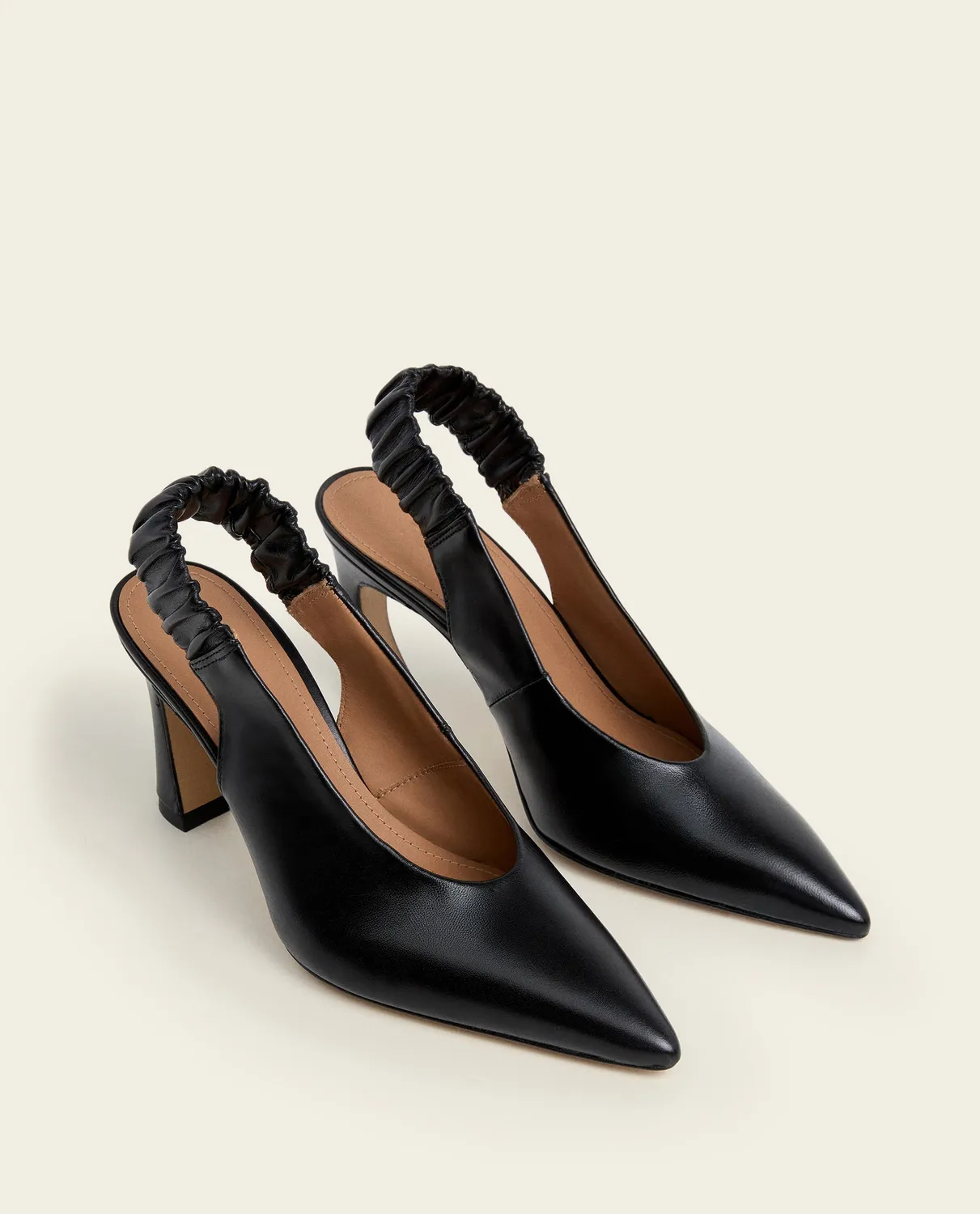 Flattered Lilian slingback pumps zwart leer hoge hak