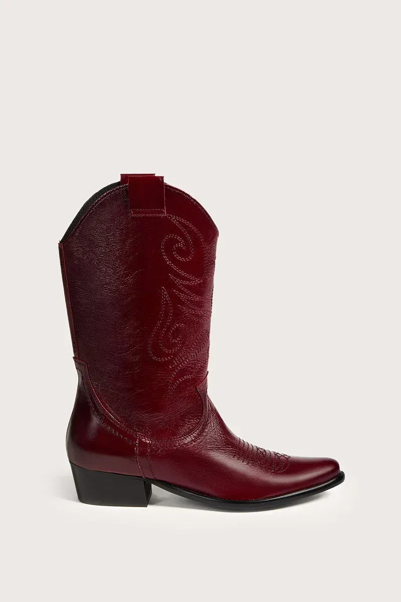Bryan Stepwise Jandra cowboylaarzen rood borduring