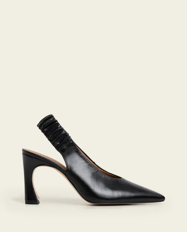 Flattered Lilian slingback pumps zwart leer hoge hak