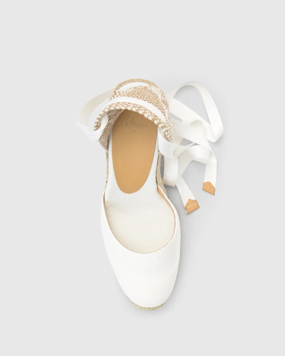 Castaner Carina/8/001 espadrilles wit katoen 9cm