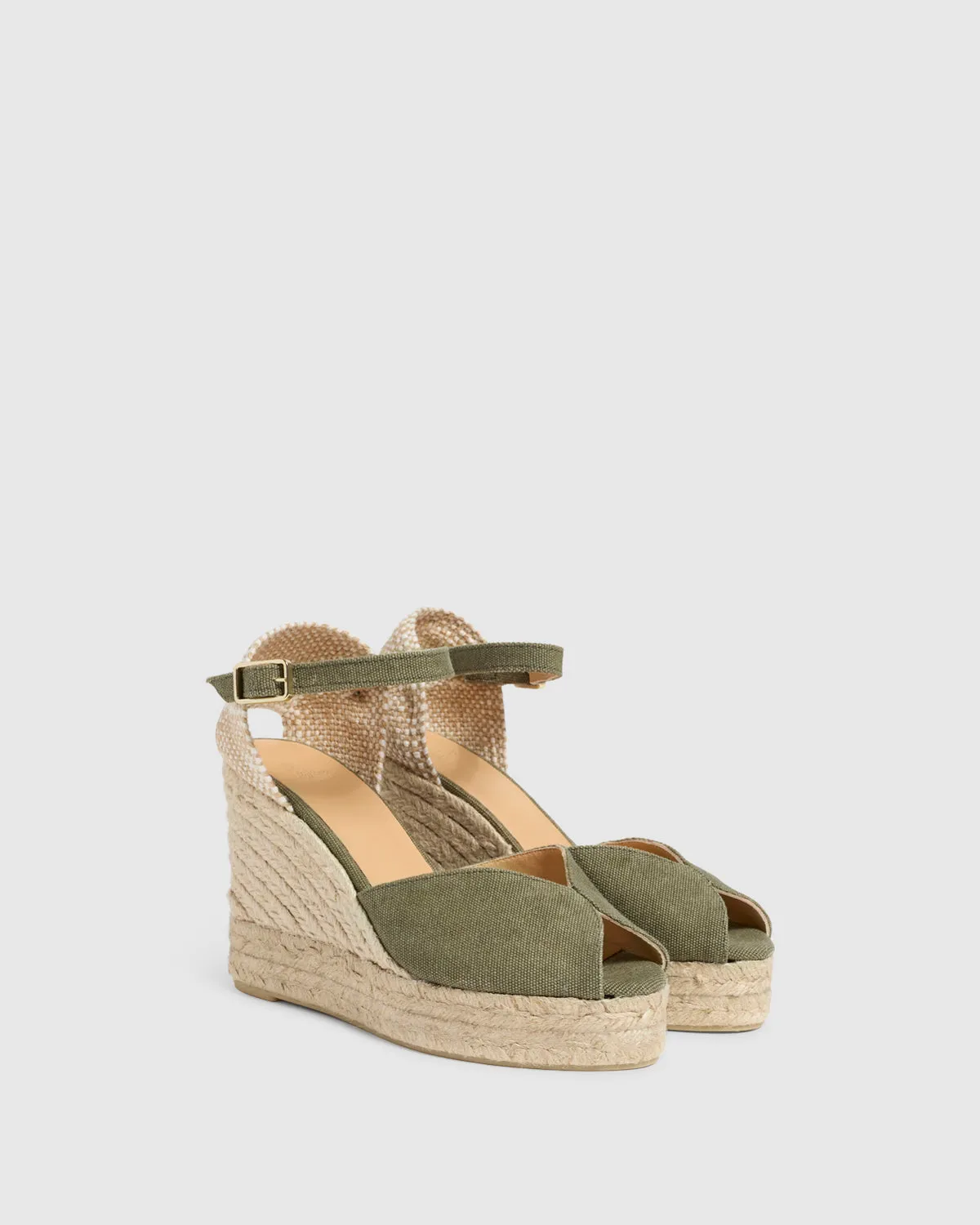 Castaner Bianca 8ED/002 sleehaksandalen olive