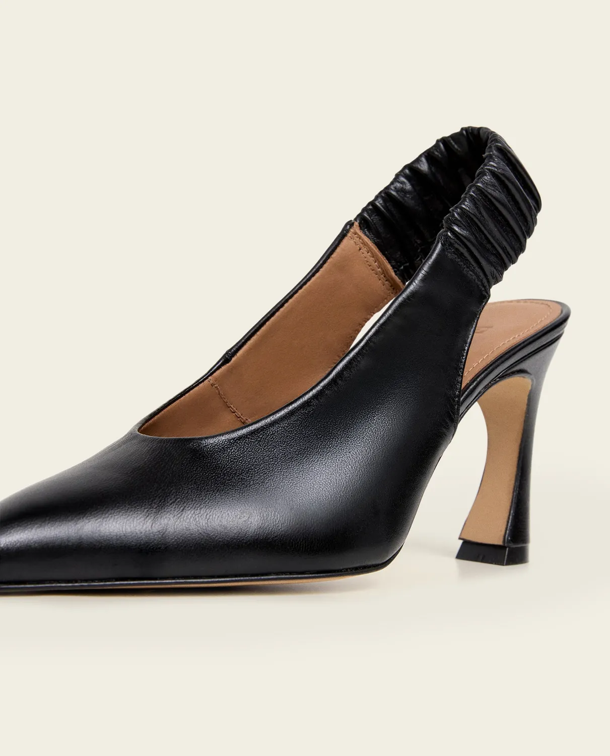 Flattered Lilian slingback pumps zwart leer hoge hak