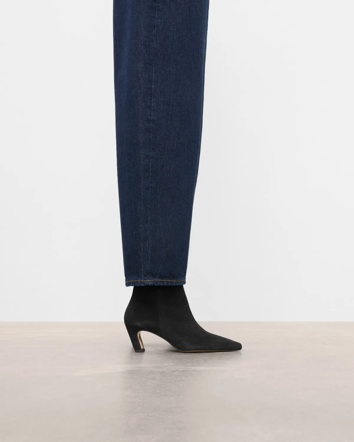 Flattered Xena Suede Black laarzen zwart suede 55mm hak
