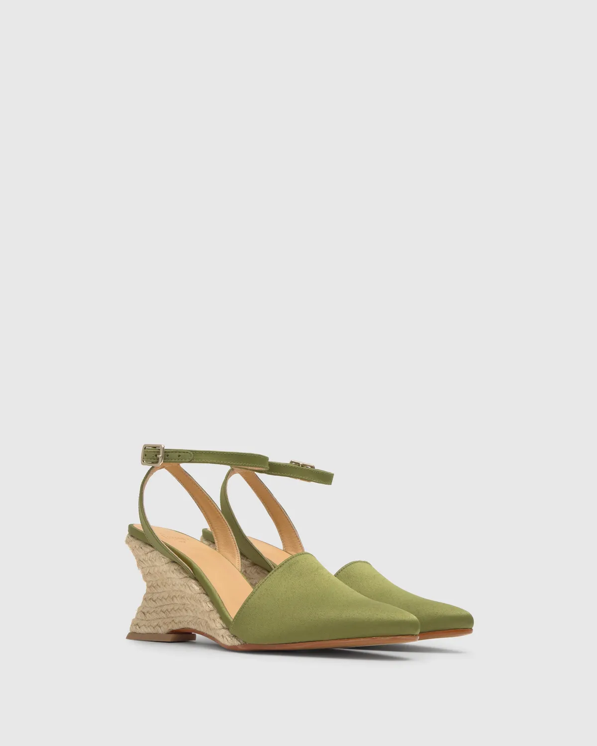 Castaner Judi 006 espadrilles olijf satijn puntneus