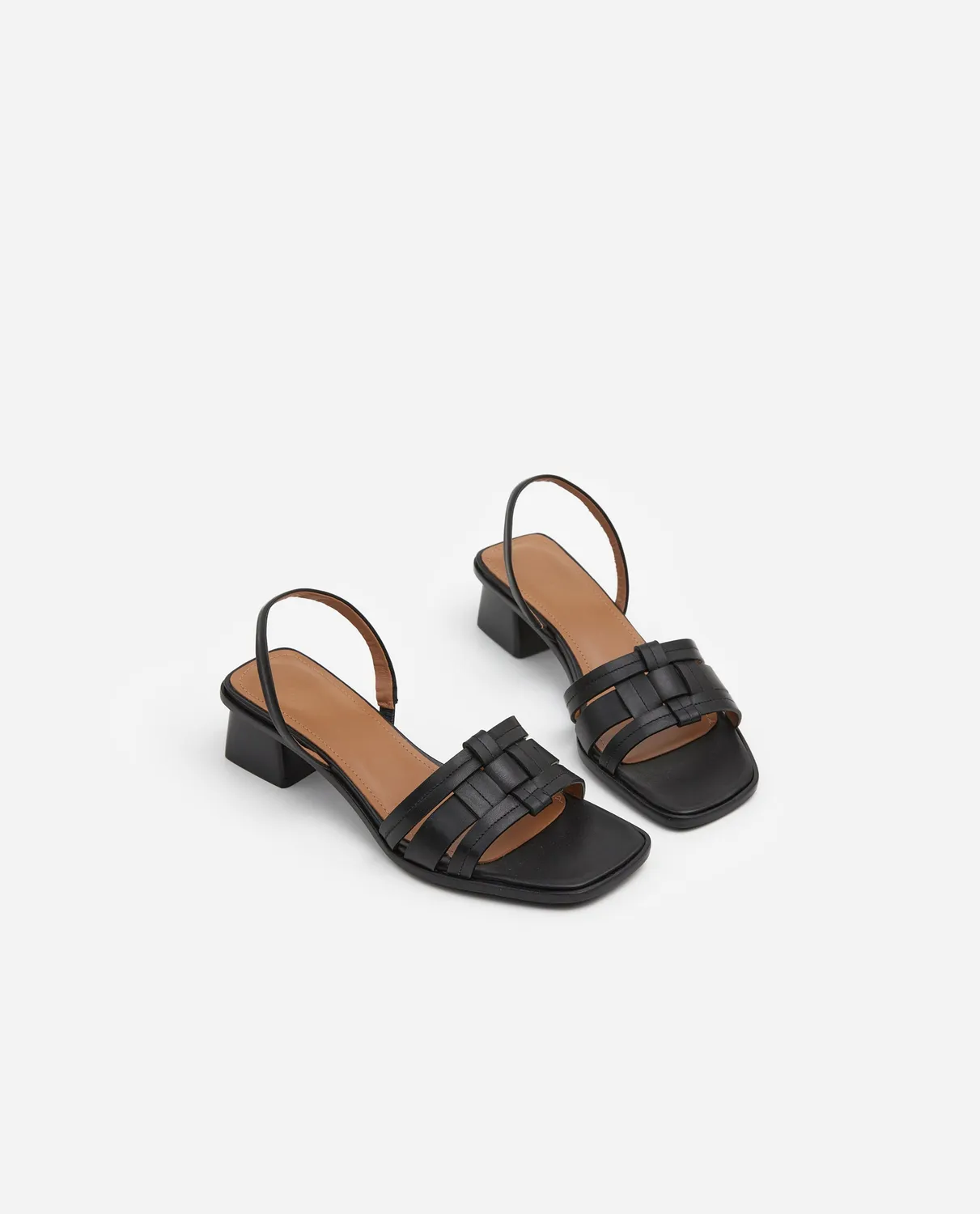 Flattered Freja sandalen zwart leer middenhak