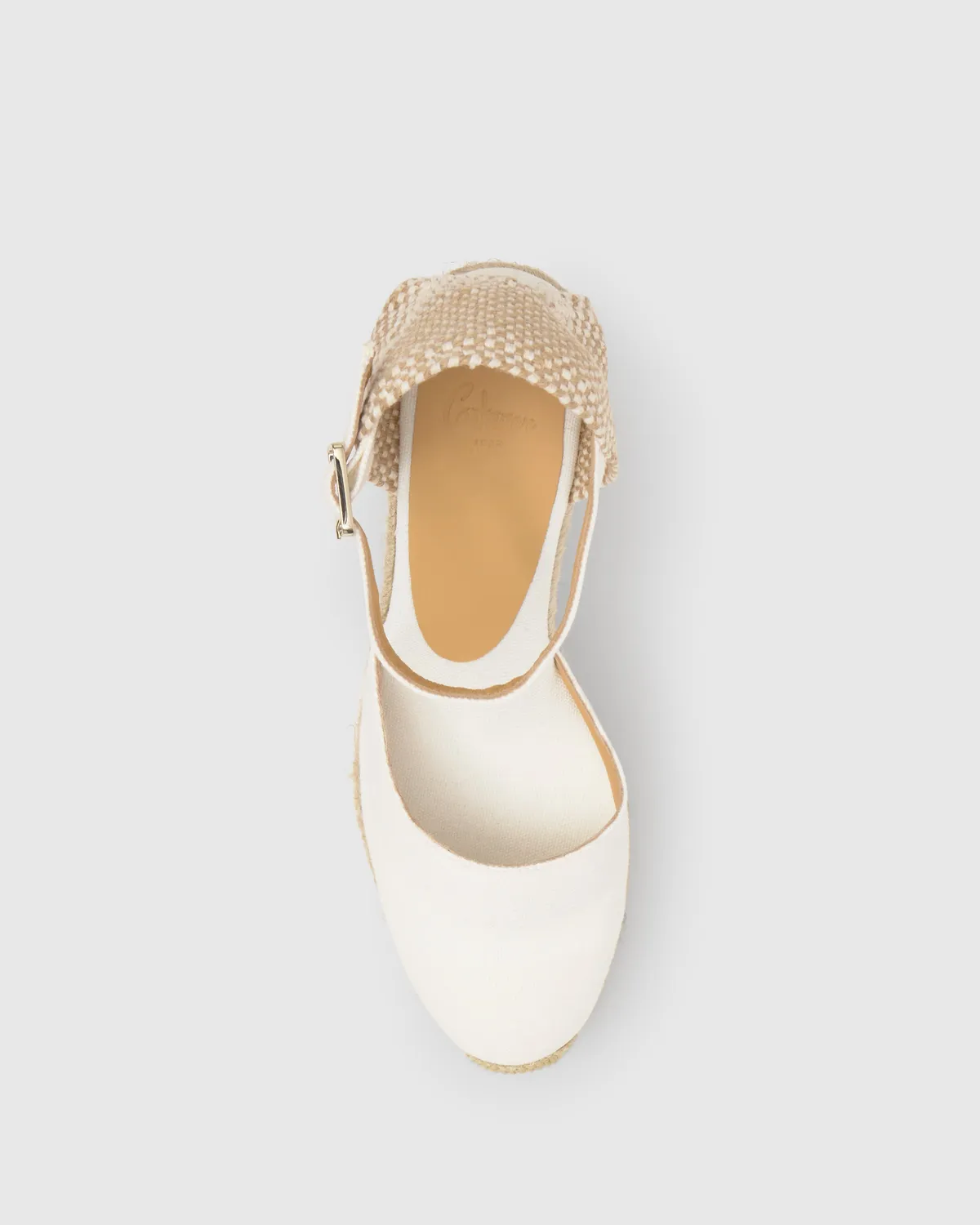 Castaner Carol 8ED 001 espadrille wit canvas 11 cm