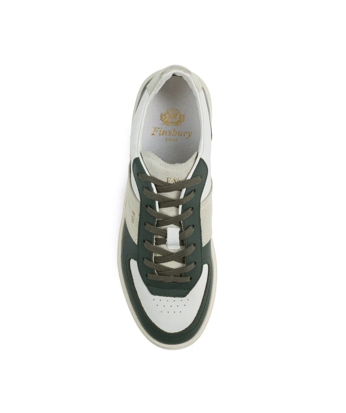 Finsbury Alexis sneakers groen wit rubberen zool