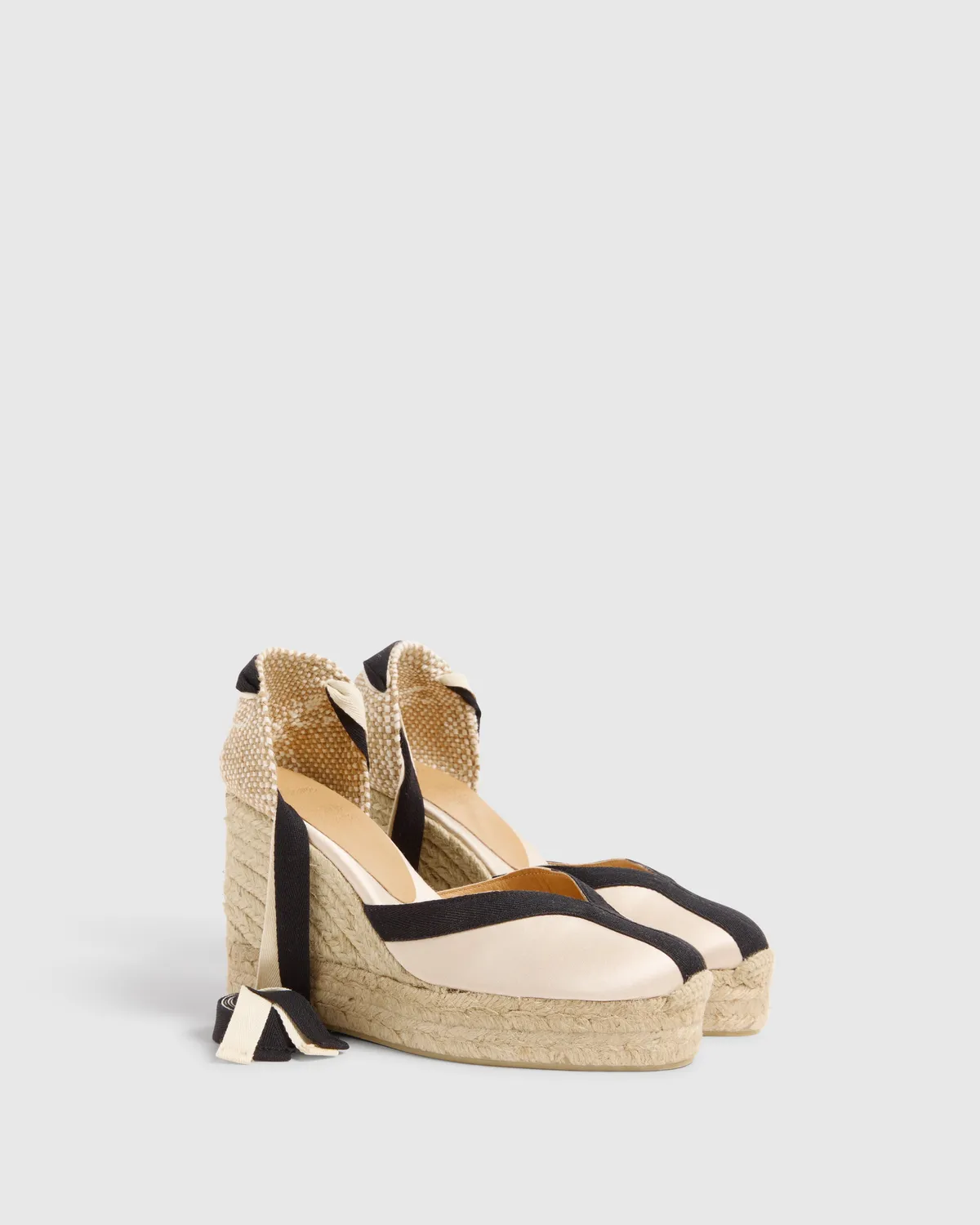 Castaner Carmen 8ED/129 espadrilles champagne-zwart satijn