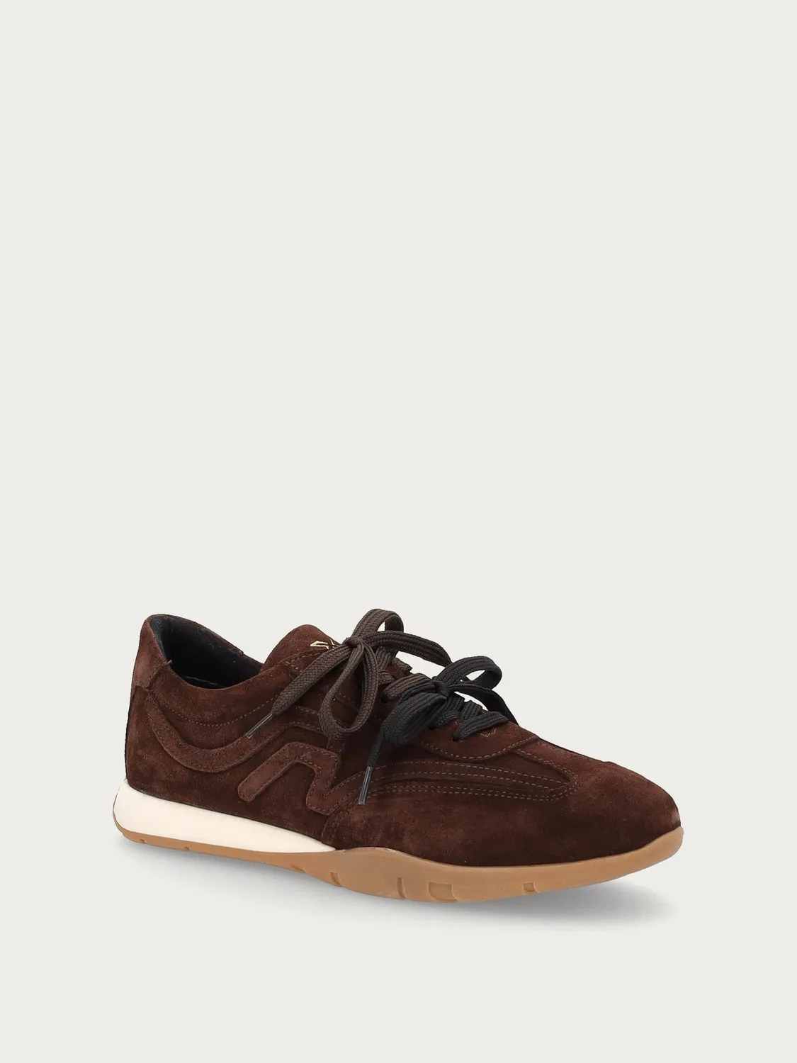 Frau Cross Hybrid dames sneakers bruin suede slim