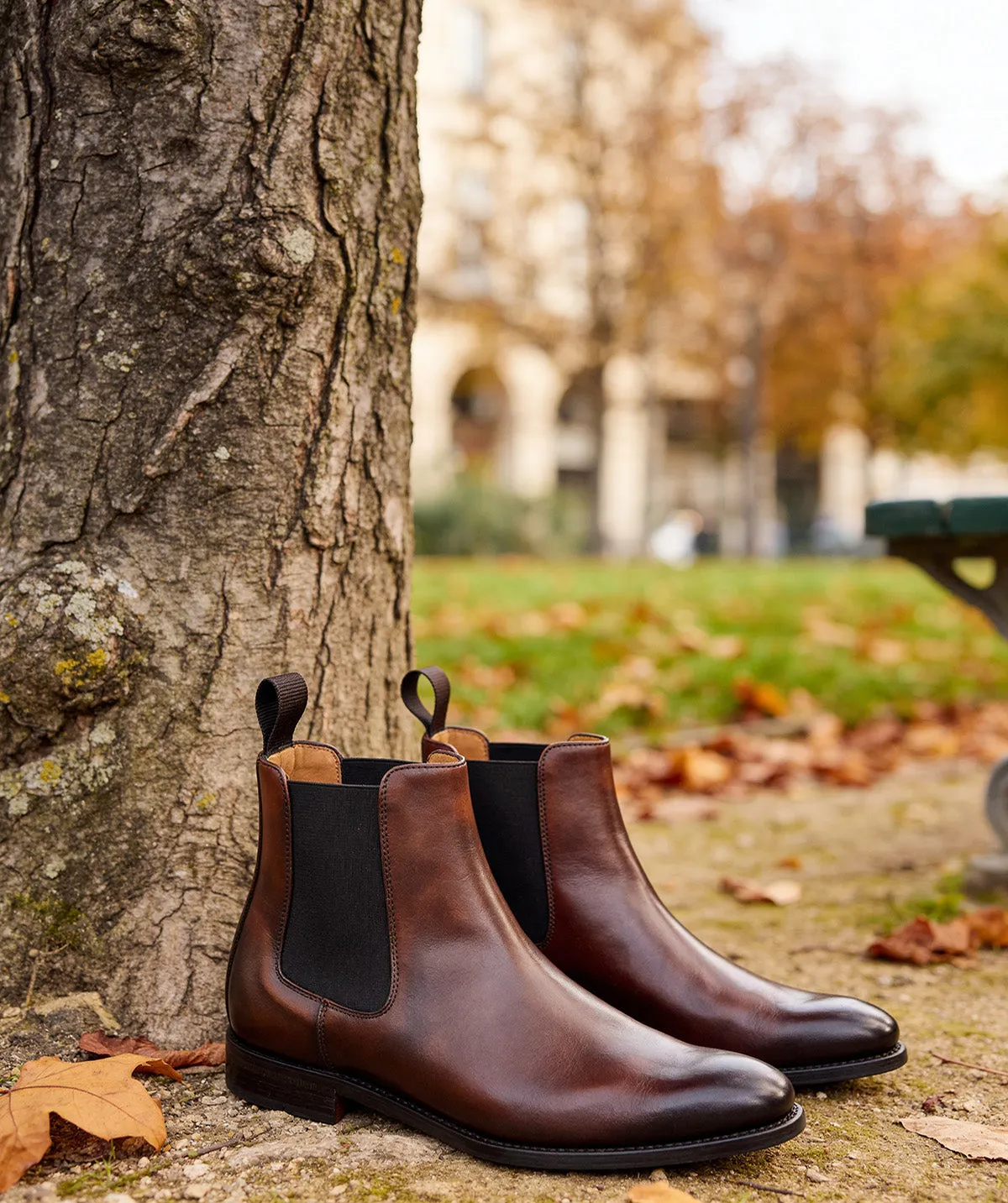 Finsbury Chelsea Walnut chelsea boots bruin leer heren