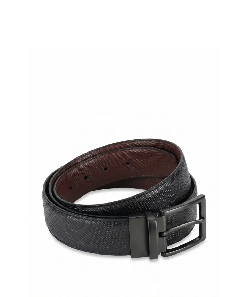 Finsbury Reversible riem zwart bordeaux leer