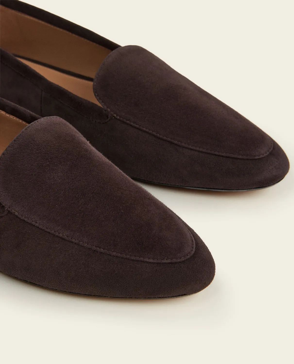 Flattered Cajsa loafers chocolade suède leer