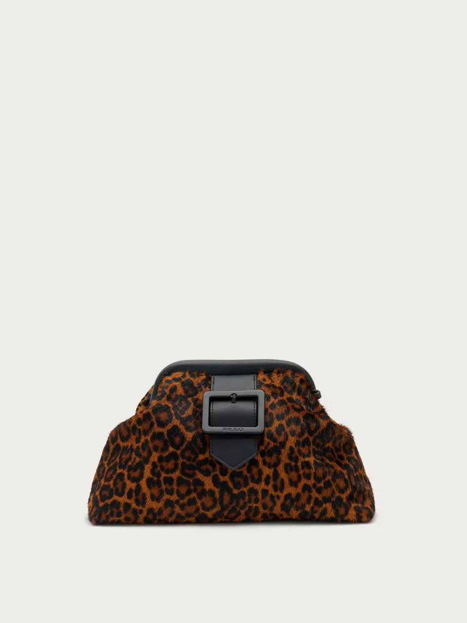 Frau maxi clutch luipaard pony-effect leer