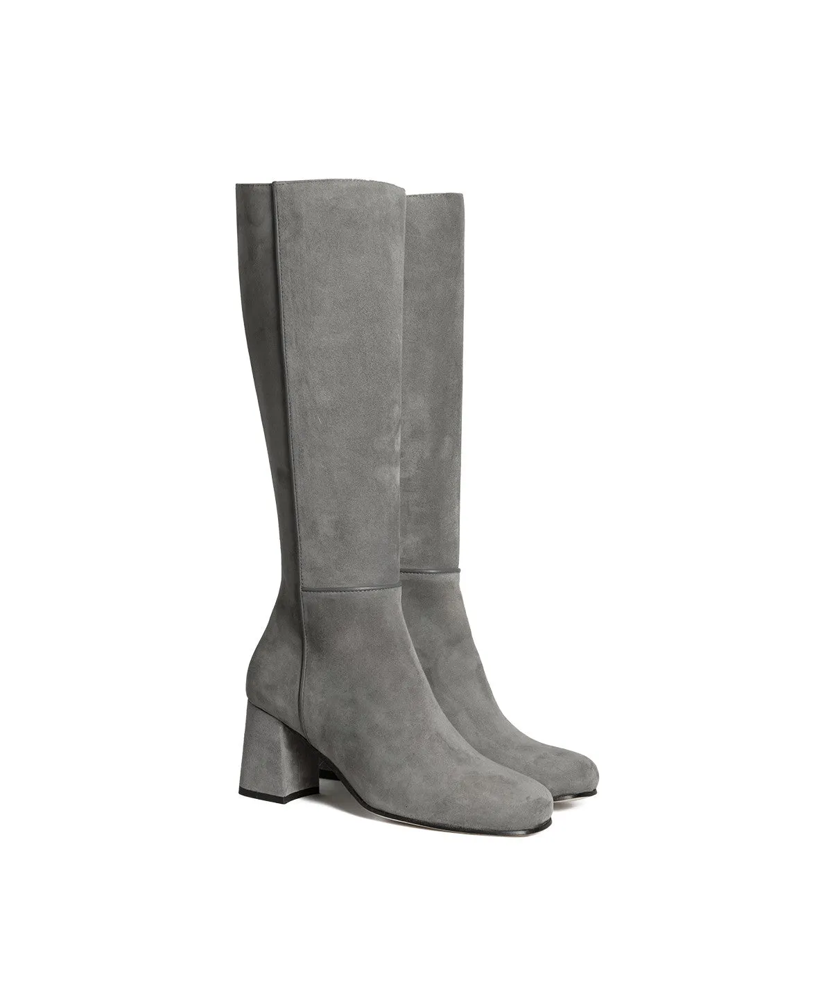 Finsbury Barbara laarzen steengrijs suede hak 6 cm