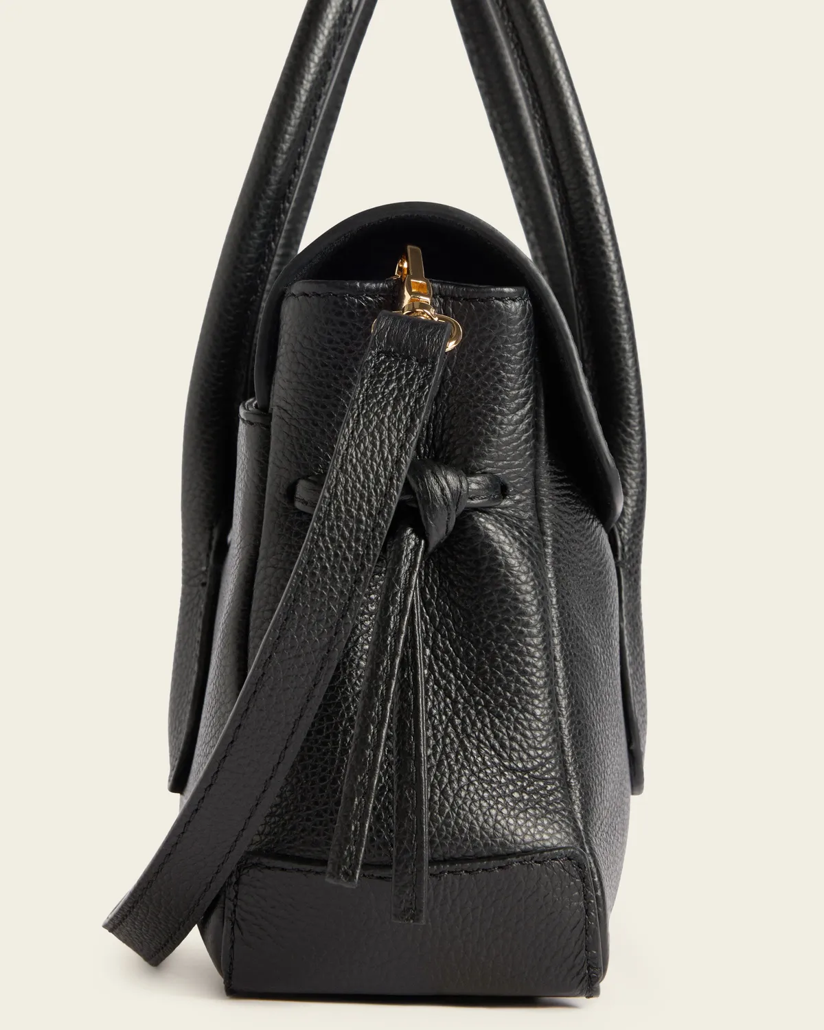Flattered Lydia Mini leren tas zwart crossbody