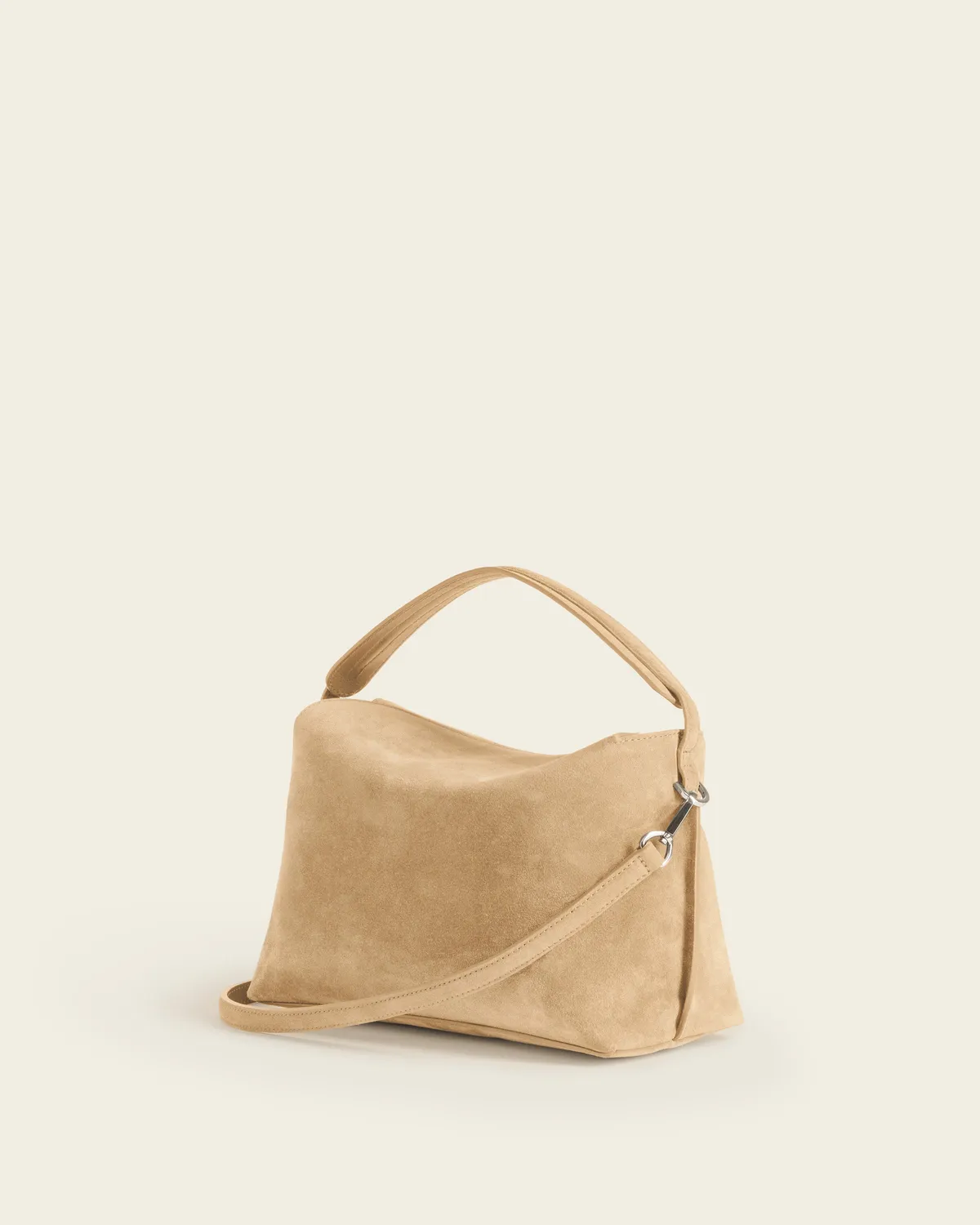 Flattered Hera handtas sand suède top handle