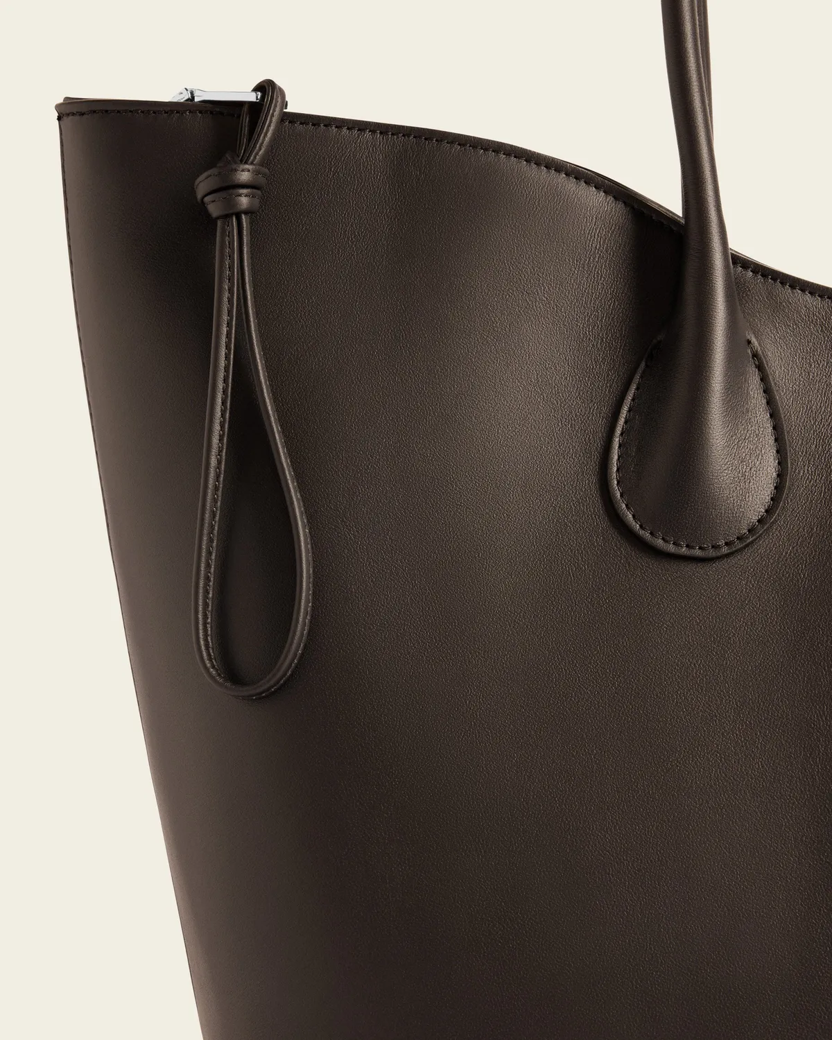 Flattered Gaia Tote shopper chocolade leer Italië