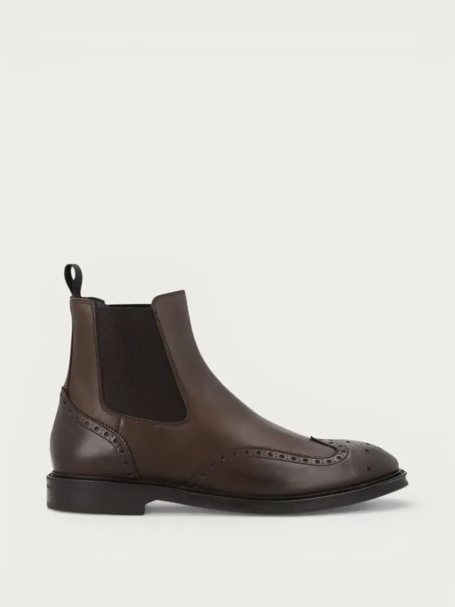 Frau Signature Beatle boots bruin kalfsleer wingtip