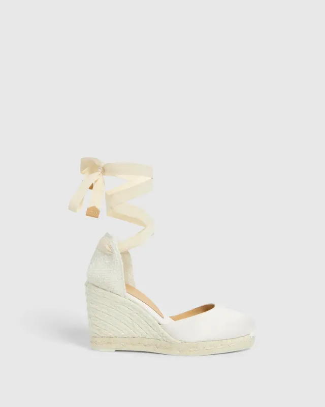 Castaner Carina C 8 006 espadrilles ecru satijn strik