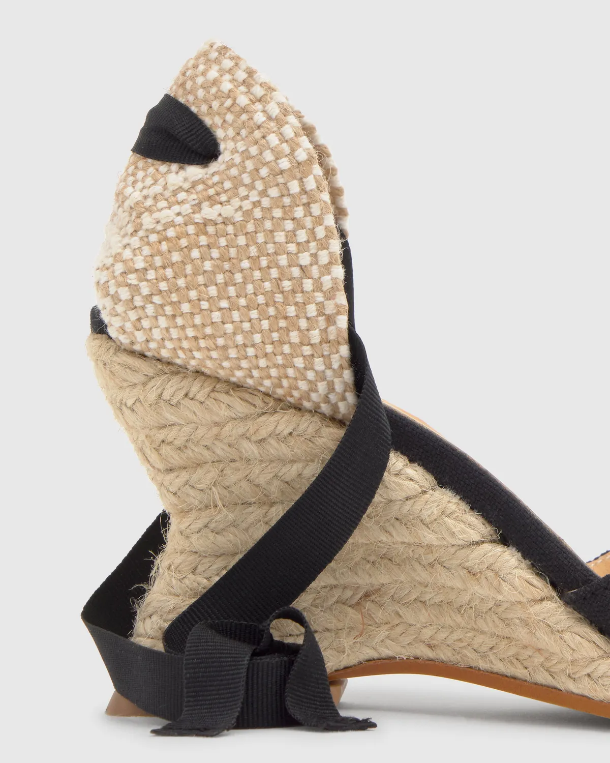 Castaner Jud JUD/300 espadrilles zwart linnen hoge hak