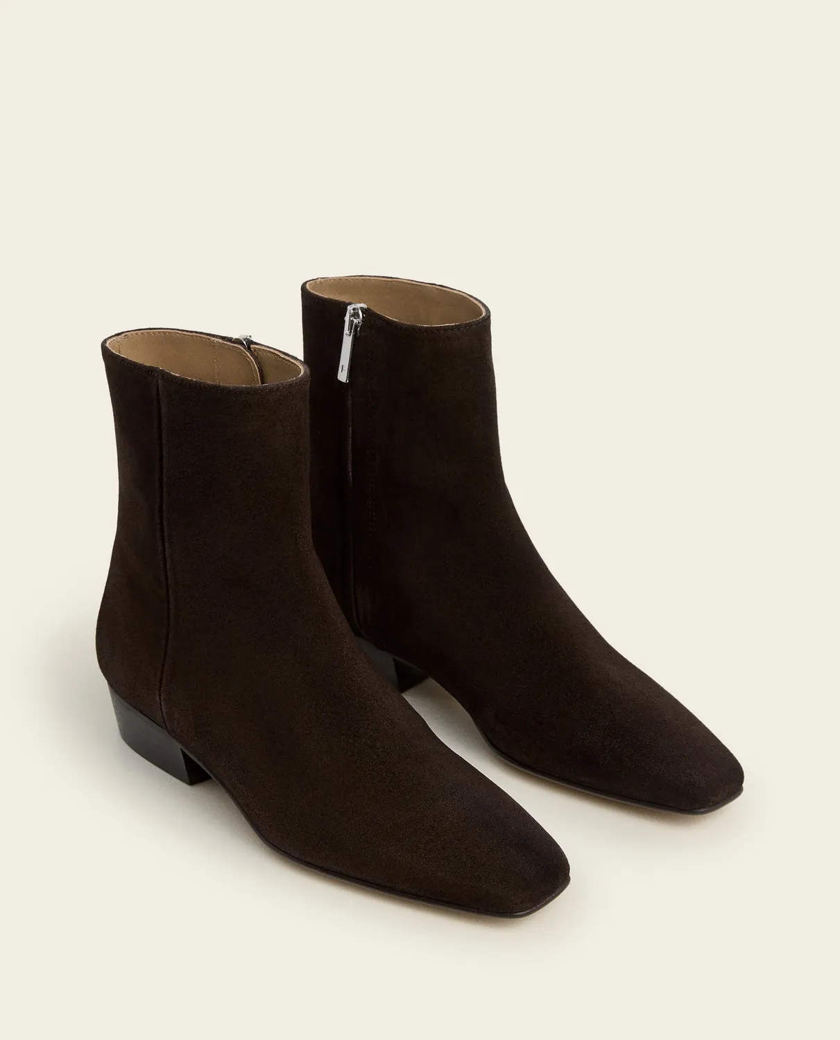 Flattered Rami Suede platte laarzen chocolate suede