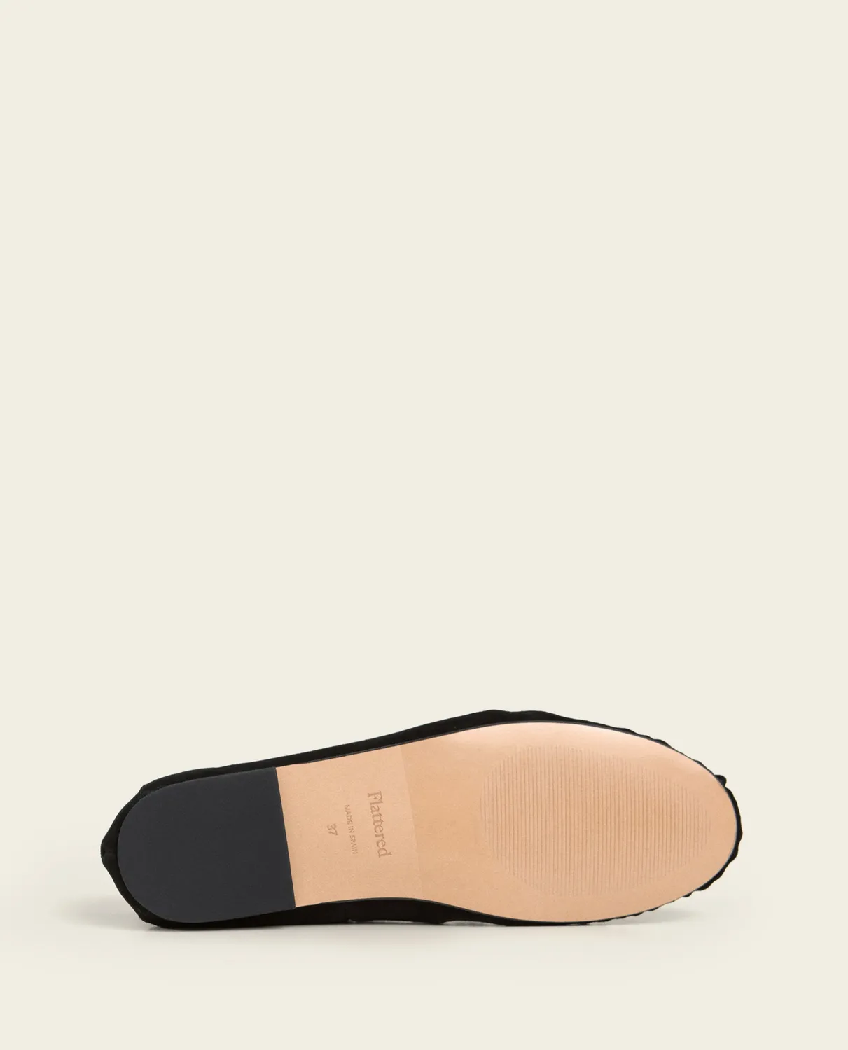 Flattered Bon Bon Suede Black ballerina's zwart instapper