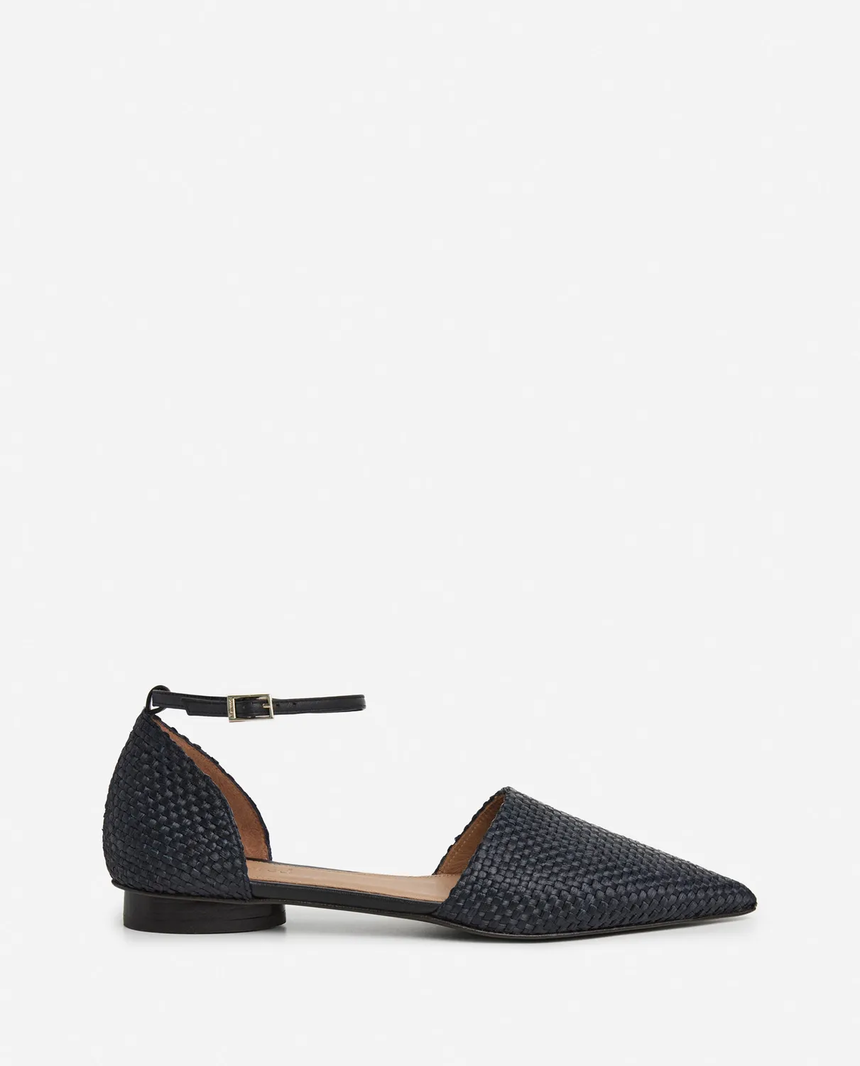 Flattered Frankie ballerina zwart weave enkelband