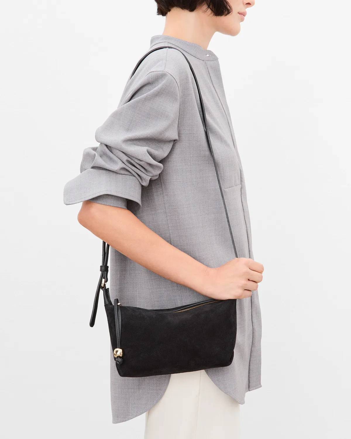 Flattered Ru crossbody tas zwart suède