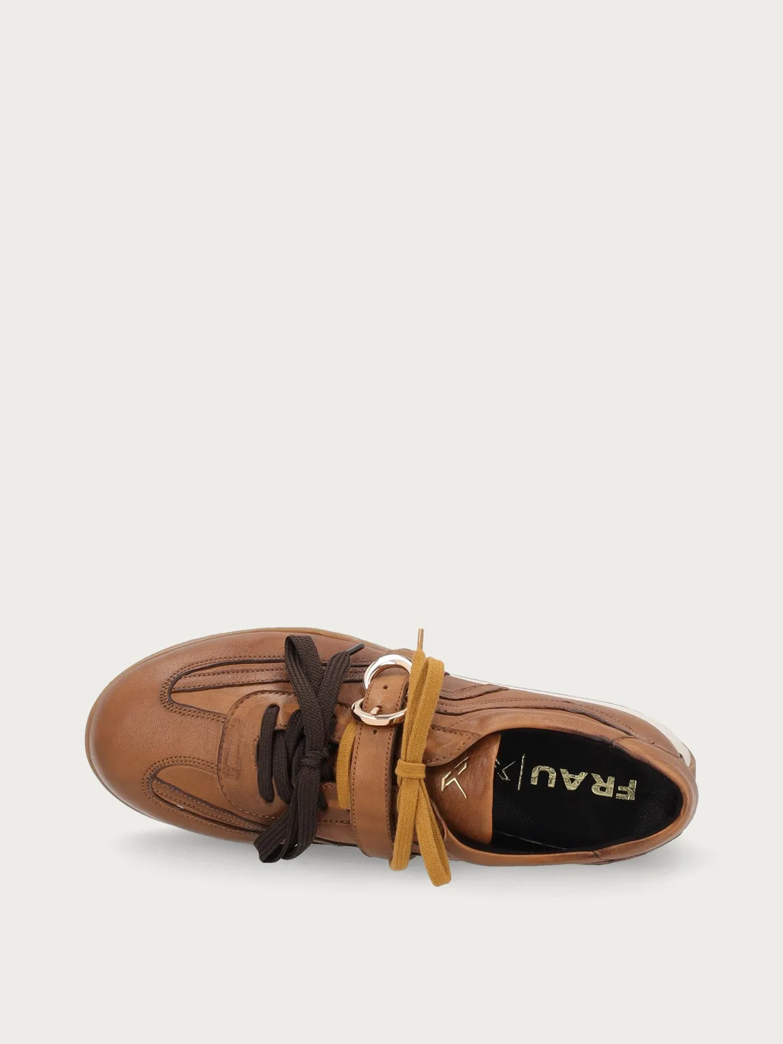 Frau Cross Hybrid sneakers bruin leer vintage dames
