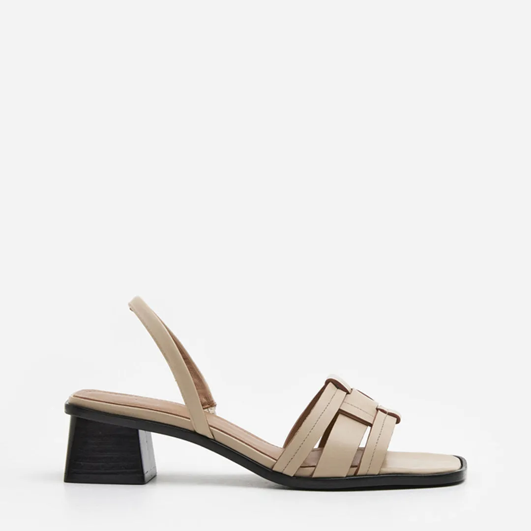Flattered Freja sandalen crème leer middenhak