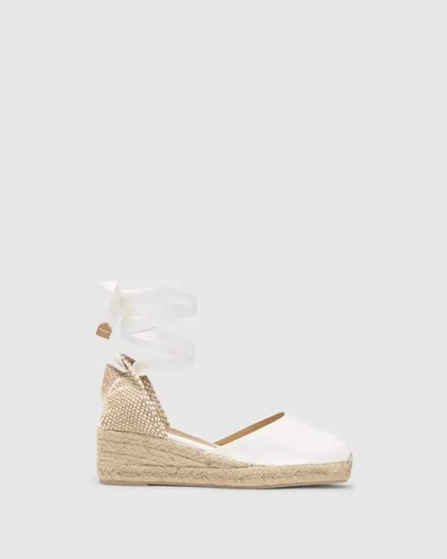 Castaner Carina 3 001 espadrilles wit canvas 5 cm
