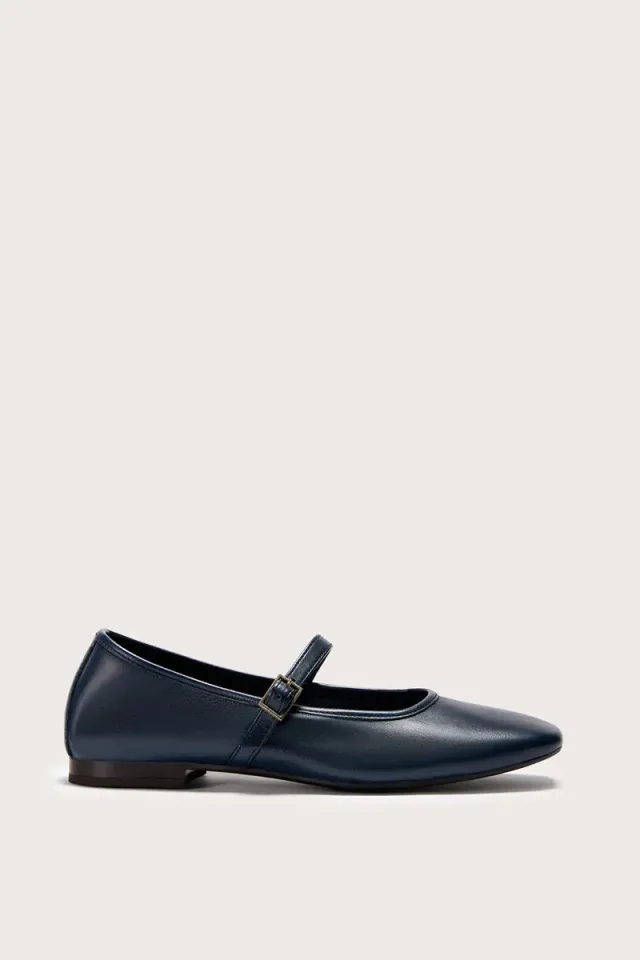 Bryan Stepwise Nicolle ballerina marine leer gesp