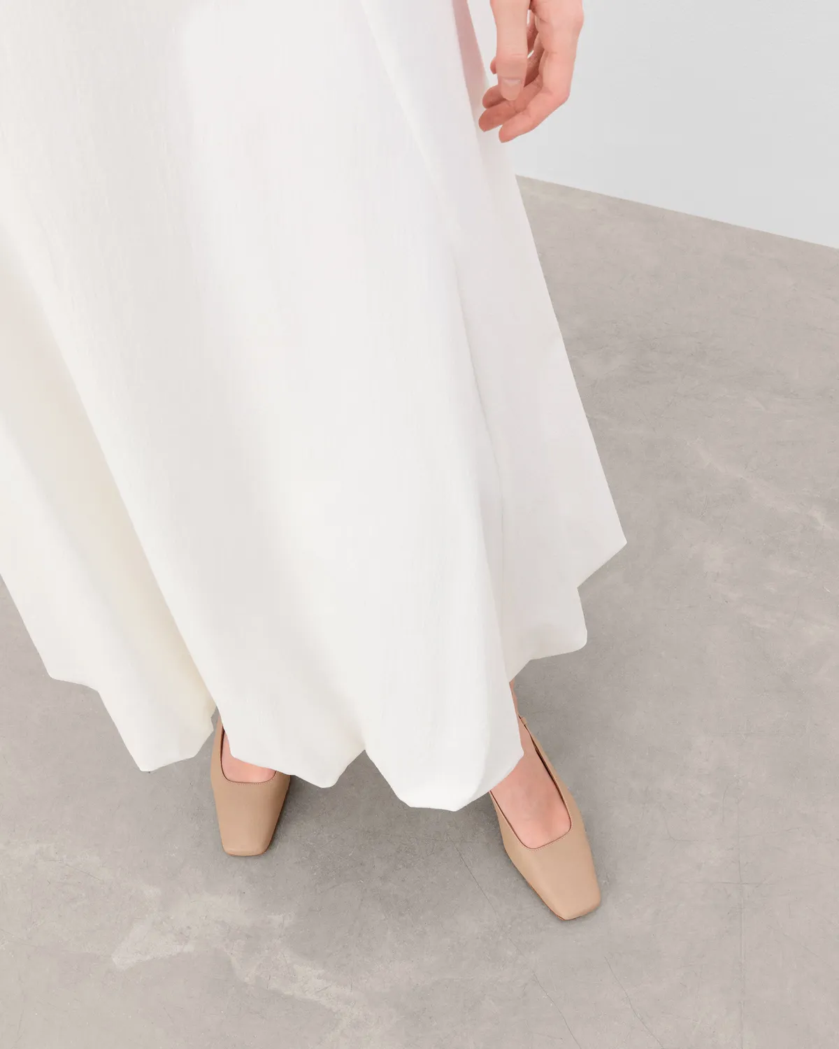Flattered Elin slingback pumps beige leer blokhak
