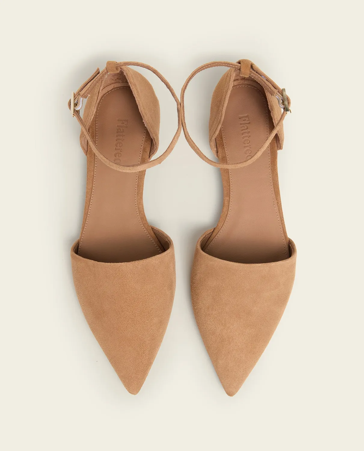 Flattered Frankie ballerina’s cognac suède