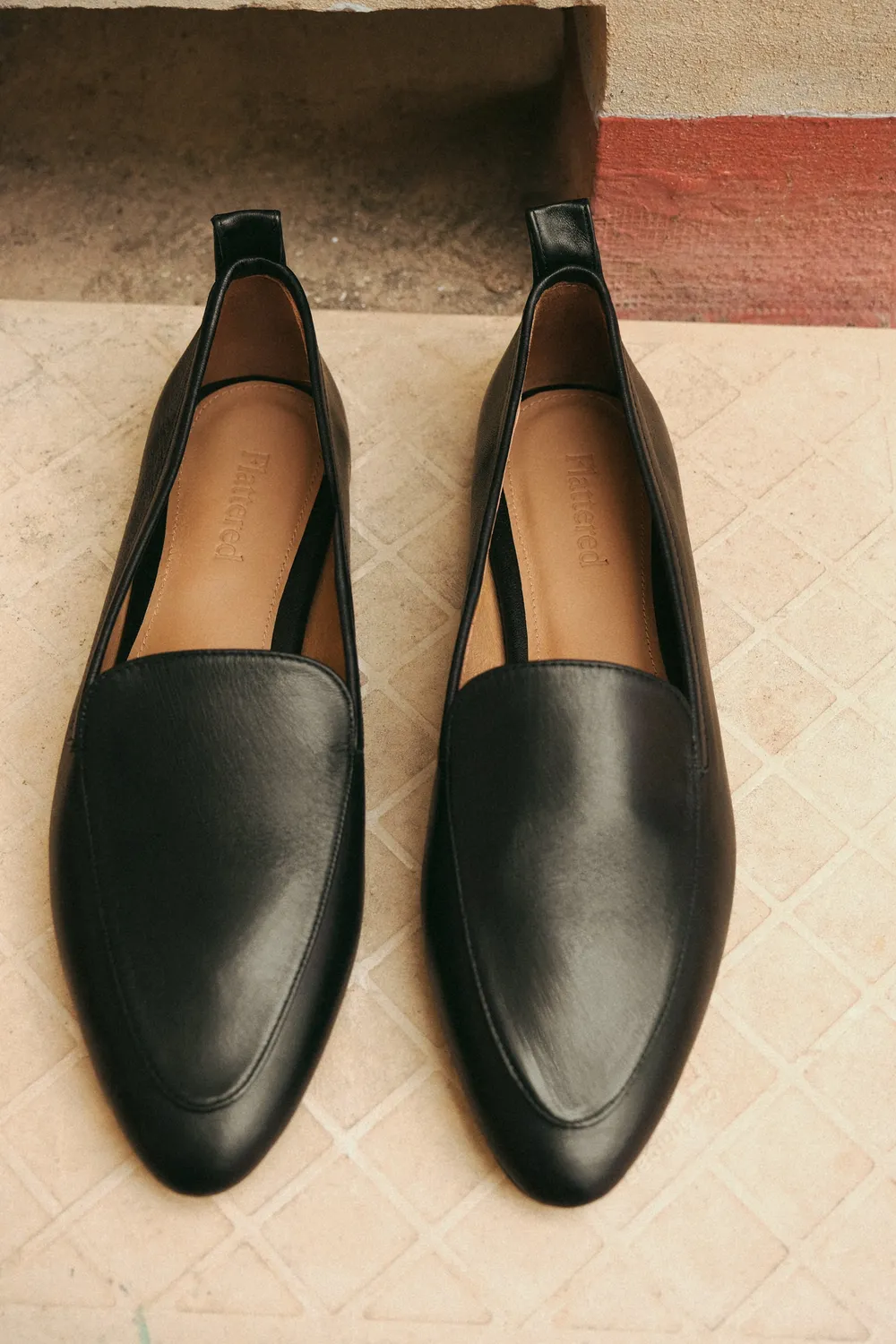Flattered Cajsa Leather Black loafers zwart leer