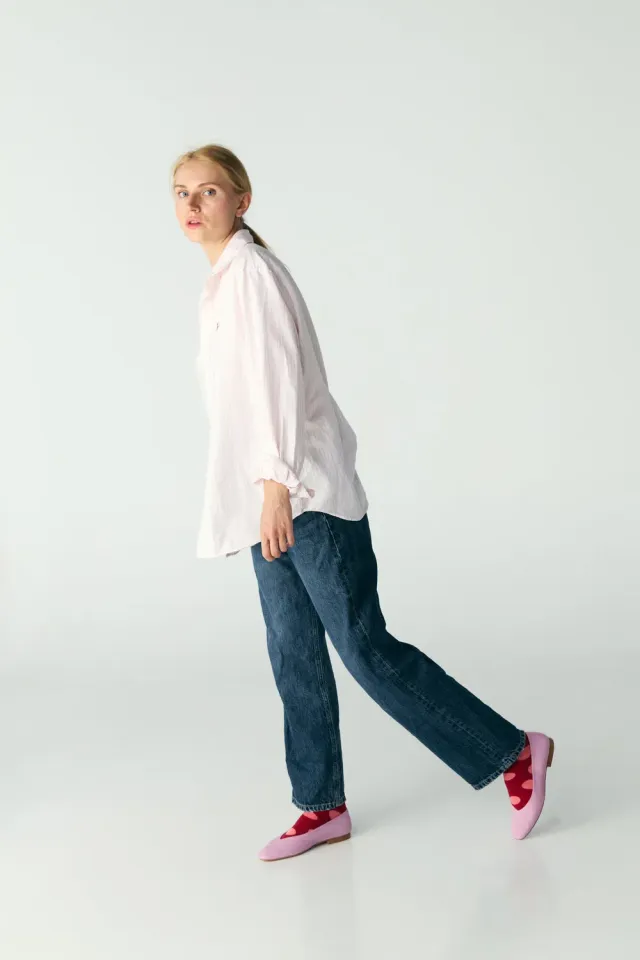 Jutelaune Red Pink Dots sokken one size biologisch katoen