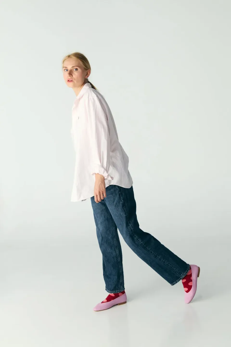 Jutelaune Red Pink Dots sokken one size biologisch katoen