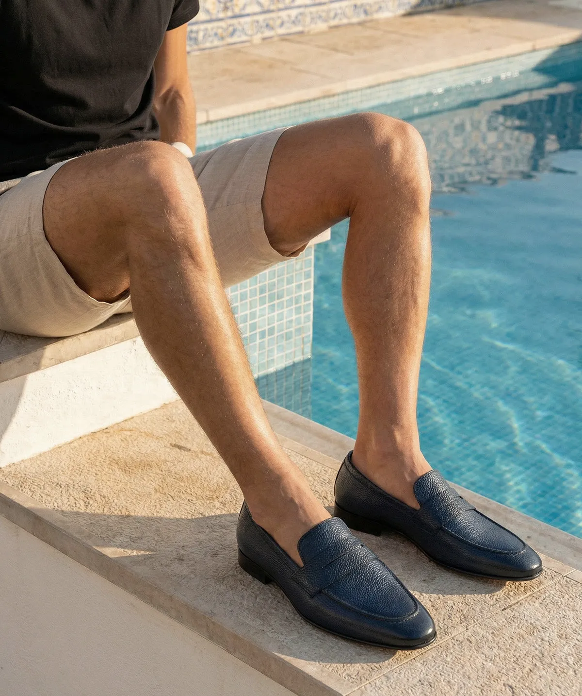 Finsbury Tradizione Markos loafer blauw generfd leer