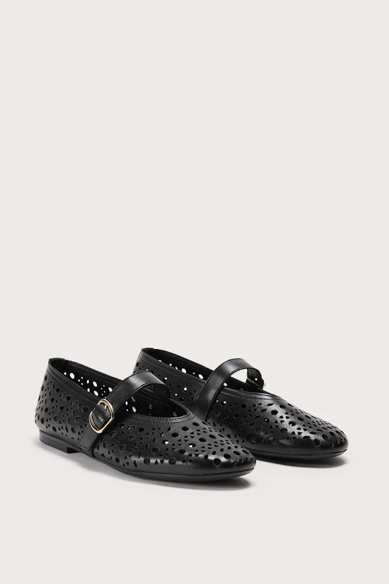 Bryan Stepwise Lyra Negro ballerina's leer met gesp