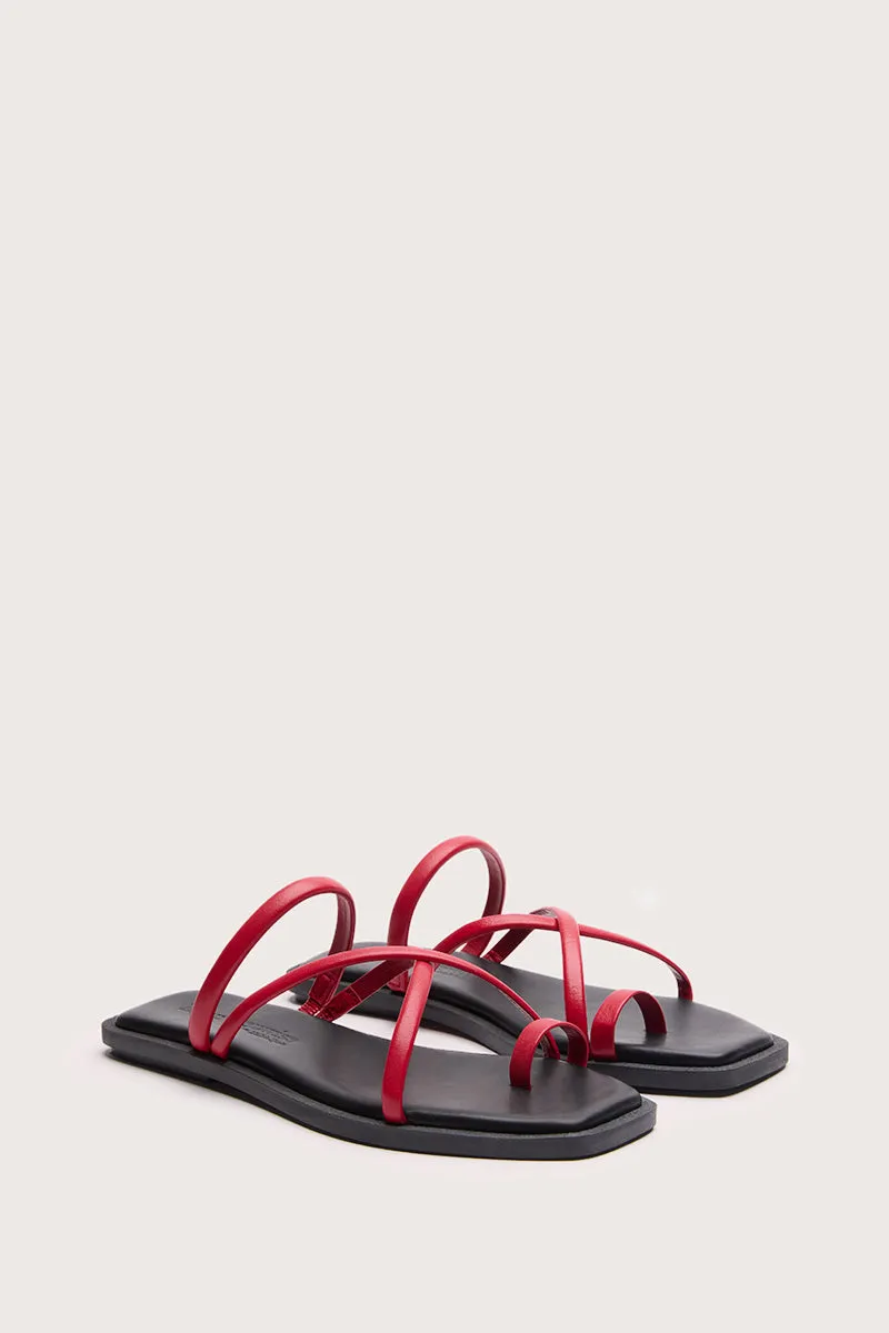 Bryan Stepwise Marza platte sandalen rood leer